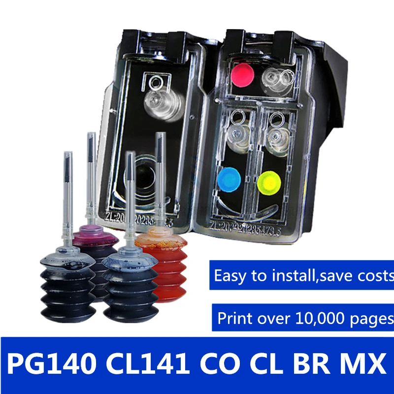 GraceMate cartuchos de tinta recargables para Canon PG 140 PG 140 PG140 CL  141 CL 141 CL141 Pixma MG2580 MG2400 MG2500 IP2880 de inyección de  tinta|ink cartridge|refillable ink cartridgescompatible ink cartridge -  AliExpress