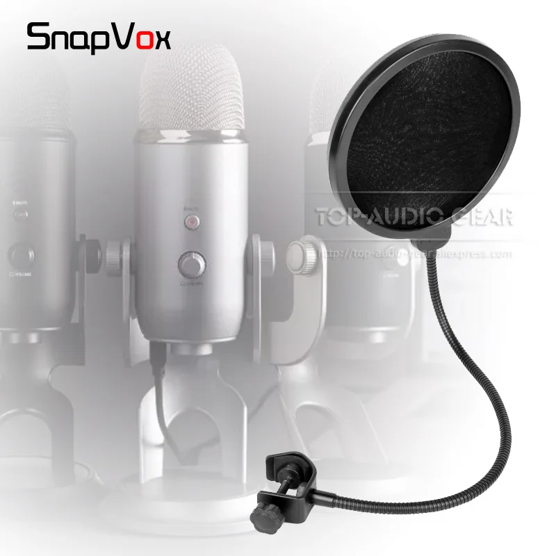 Ветрозащитный поп фильтр на ветровое стекло для микрофона Blue Yeti и Pro
