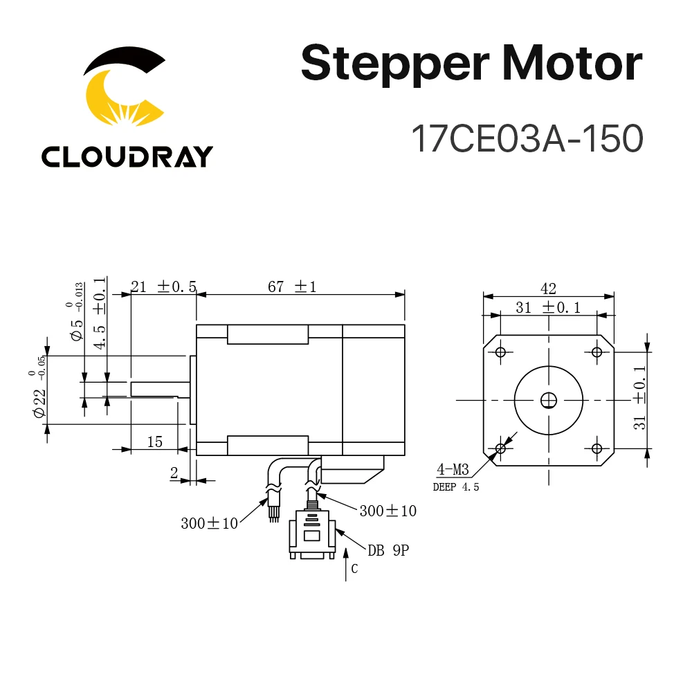 cloudray nema 17 motor deslizante 03n m 04