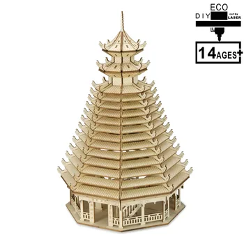 

Cutting wooden DIY assembled puzzle model color boxed from Jianggulou toy