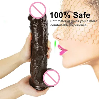 26cm Didlo Has A Suction Cup Large and Realistic Didlo Realistic Dildo Vibrator with Push Function Real Penis Sex Toys for Woman 2