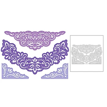 

2020 New Corner Lace Decoration Edge Frame Embossing Metal Cutting Dies For DIY Scrapbooking Greeting Card Cut Paper no Stamps