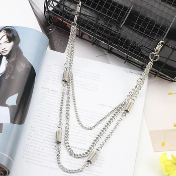 

1-3 Layers Rock Punk Hook Trousers Pant Waist Link Belt Chain Metal Wallet Chain Silver Women Men's Hip-pop Chains Accessories
