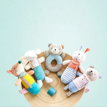 

2019 Baby Toys Plush Infant Development Soft Animal Handbells Rattles Handle Toys Interactive Newborn Gift Toys 0-24 Month