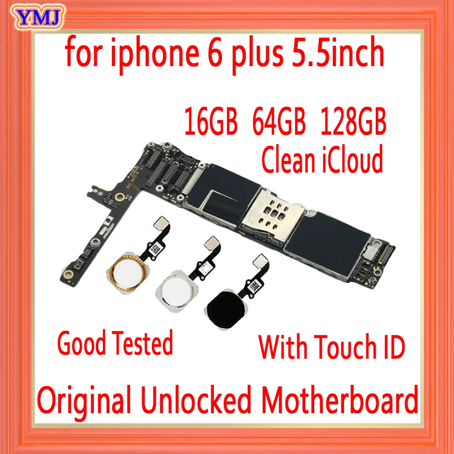 Материнская плата для iphone 6 Plus 5 дюйма с заводской разблокировкой Touch ID/без ID