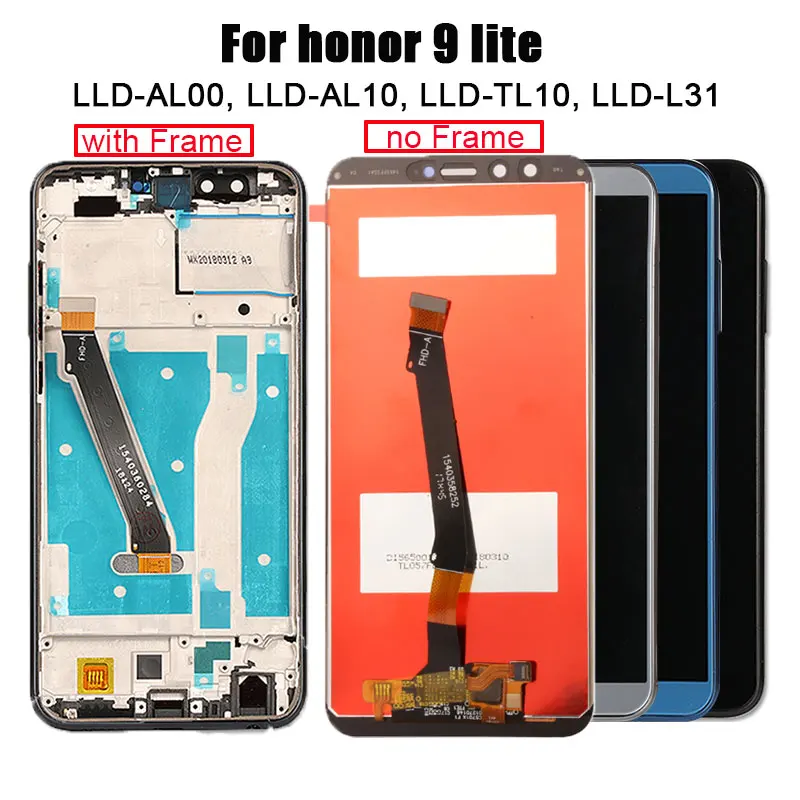 Оригинальный ЖК дисплей для Huawei Honor 9 Lite сенсорный экран замены рамки с HUAWEI lld al00