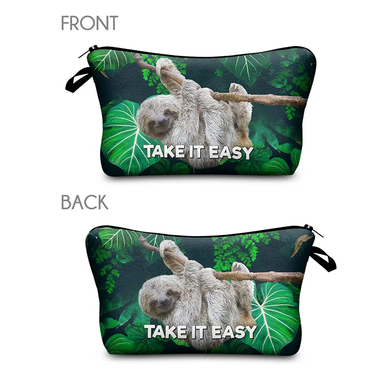 Женская косметичка с разноцветным рисунком ленивый 3D принт сумка для туалетных