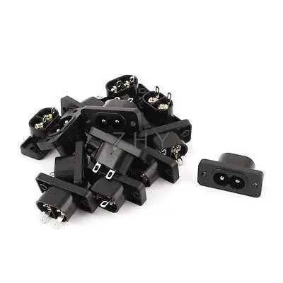 

15 Pcs AC 250V 10A IEC320 C8 Screw Mount Male Plug Power Socket Adapter Black