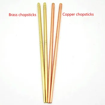 

Pure copper tableware, household anti-skid pure copper chopsticks, Korean copper chopsticks. Five pairs and one bag.