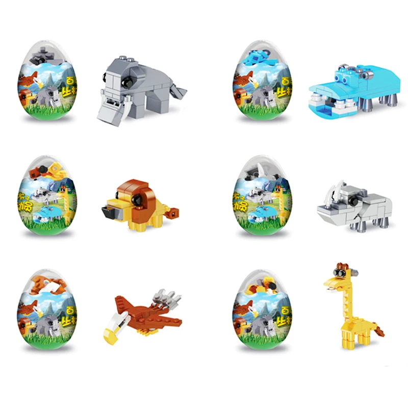 

Kids Assemble Robot Car Building Blocks Toys Gashapon Capsule DIY Animal Series Model Educational Toys Children Birthday Gifts