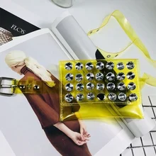 Пояс женский ремень ретро Стразы Радужная поясная сумка Прозрачная поясная сумка в стиле панк модная дамская поясная сумка модные кошельки