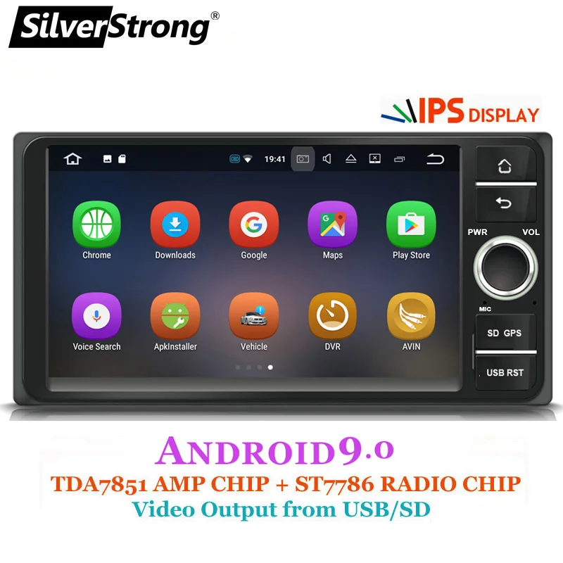SilverStrong 2Din ips Android9.0 Универсальный Автомобильный 2Din E120 для Toyota Corolla 7 дюймов видео для hilux Rav4 prado 4 тюнер ips панель