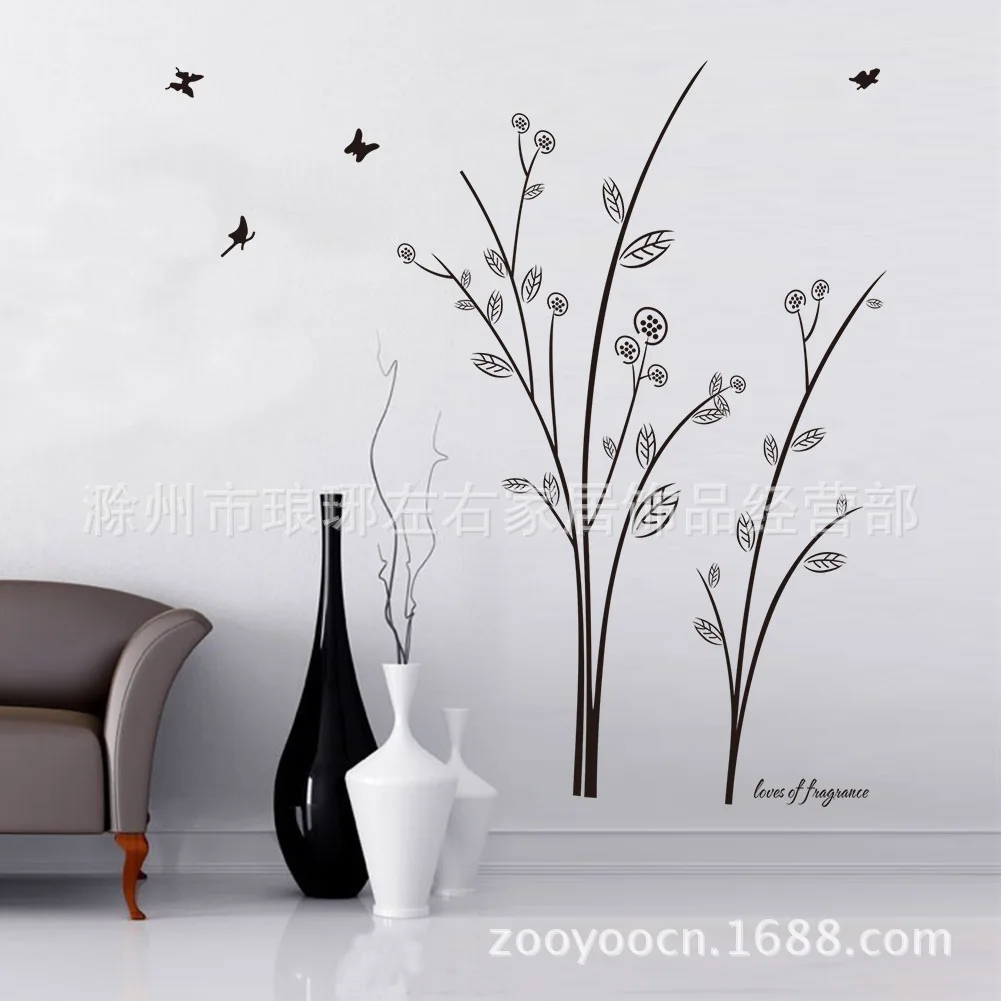 ZY8228 стиль внешней торговли резной филиал бабочка гостиная спальни дивана стены клейкая бумага производители оптом