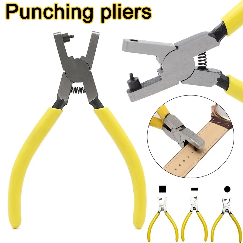 

Universal 2mm Round Belt Watch Punch Pliers Yellow Manual Punch Tool New