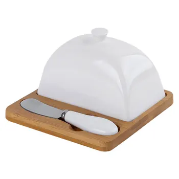 

1 Set Household Tableware Cream Holder Serving Tray Ceramics Dish Food Container Butter Plate for Restaurant