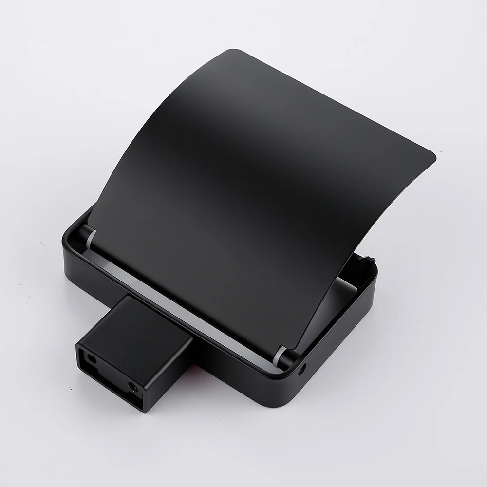 BagnoLux Stainless Steel Stowage Black Polished Chrome Simple And Beautiful Wall-mounted Bathroom hardware Toilet paper holder