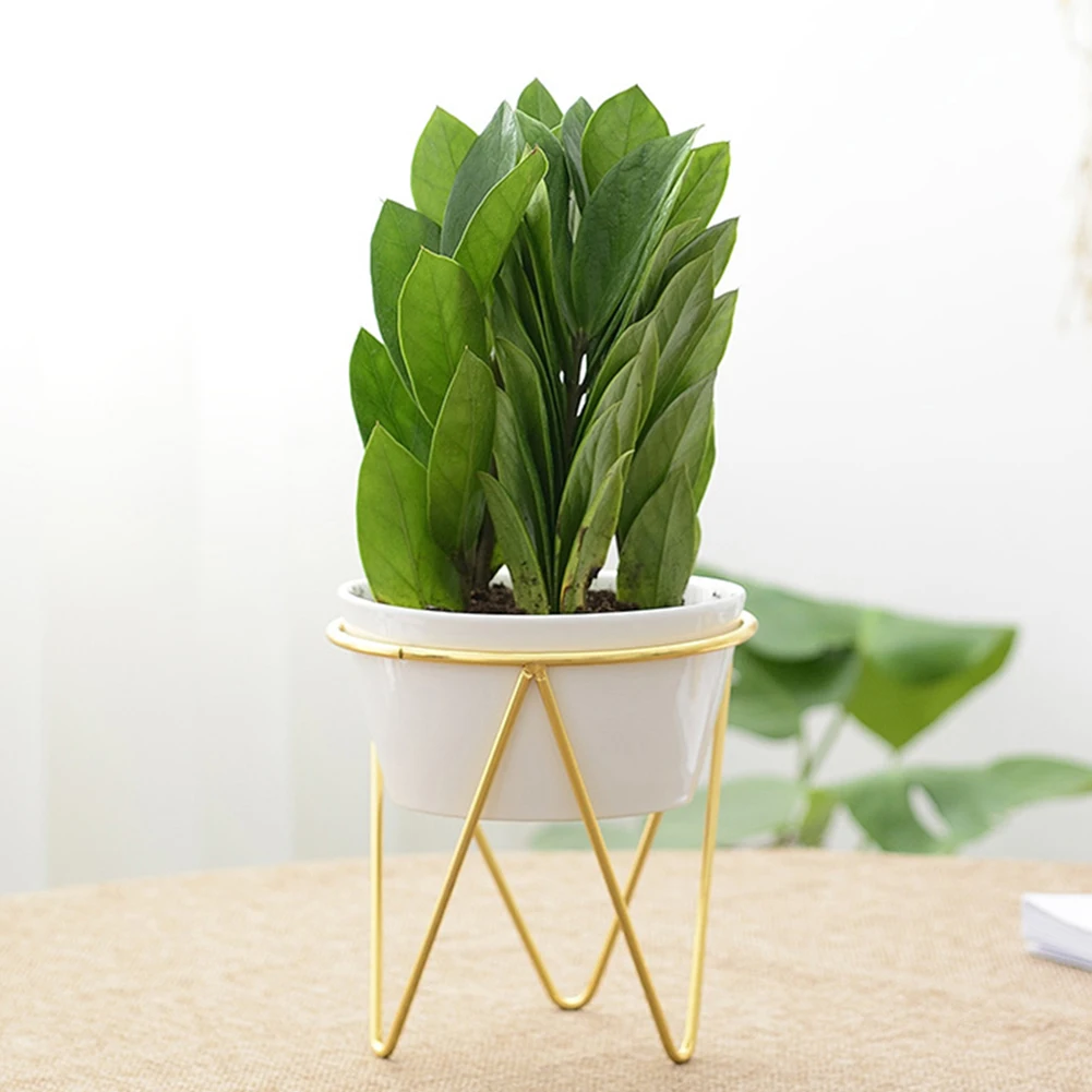 Nordic Ceramic Flower Pot Succulents Flowerpot with Wire Frame Home Ornament SLC88 | Дом и сад