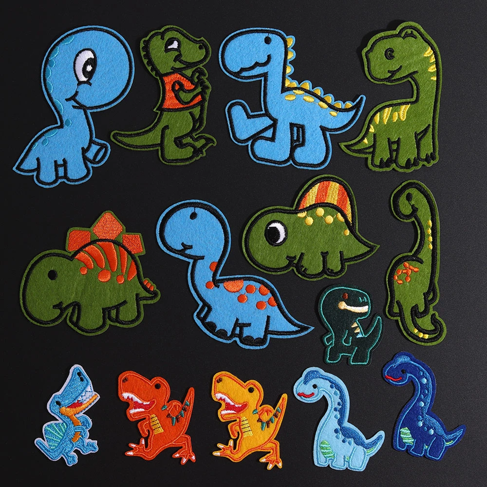 

1Pcs Dinosaur Embroidery Patch Cartoon Jurassic Park Iron On Sew On Patches for DIY T-shirt Clothes Stickers Decor Appliques