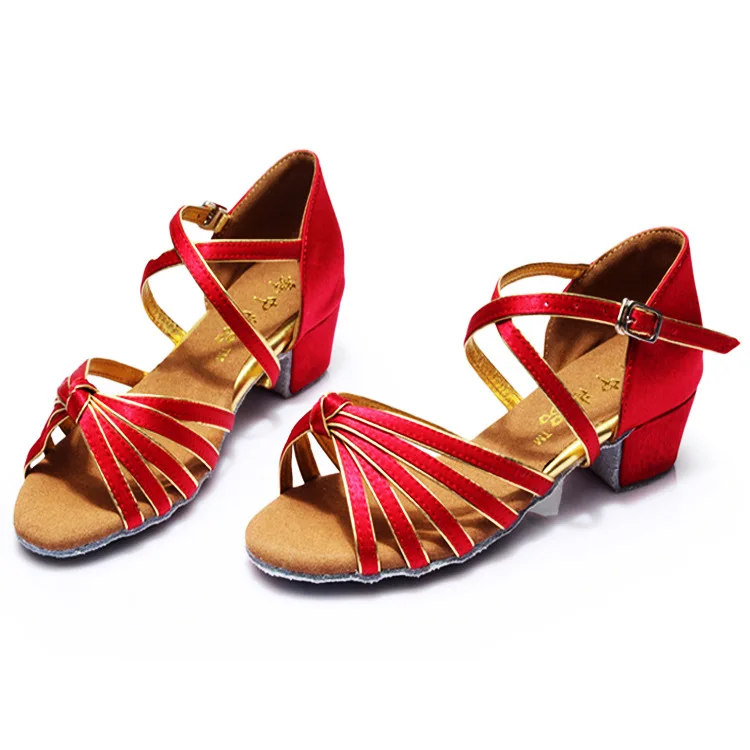 

Dance in Premier Children Latin Dance Shoes Women's Children Soft-Sole Multi-color Practice Shoes Children Semi-high Heeled Nati