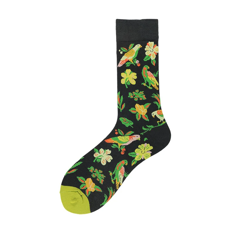 Женские носки, забавные, милые, модные, счастливые, цветные, Botany, листья лотоса, Цветочная бабочка, Mantis, хлопковые женские носки в стиле Харадзюку, хип-хоп - Цвет: 1902-8
