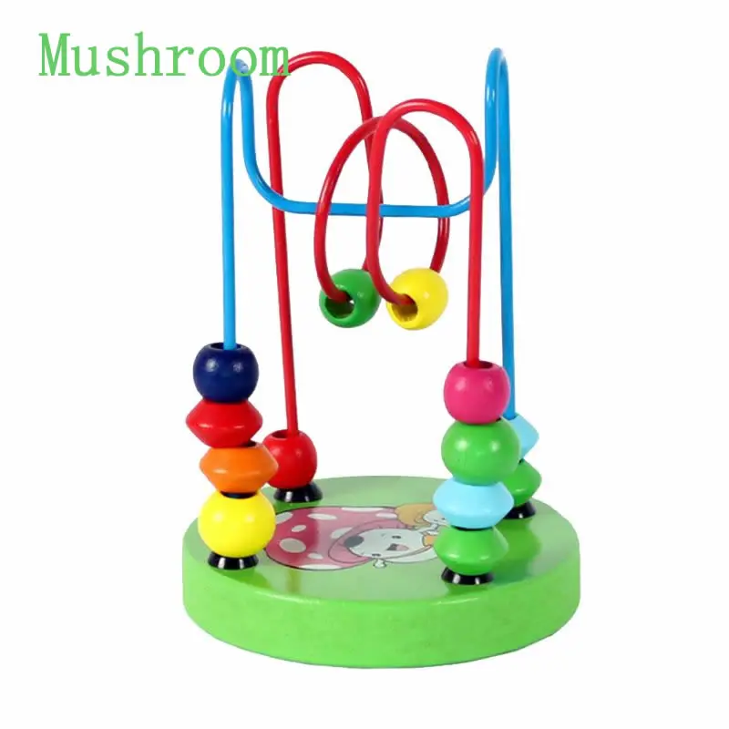 Mushroom Детские развивающие игрушки деревянные бусины американские горки лабиринт игры яркие цвета дети рука глаза обучение подарок - Цвет: Mushroom
