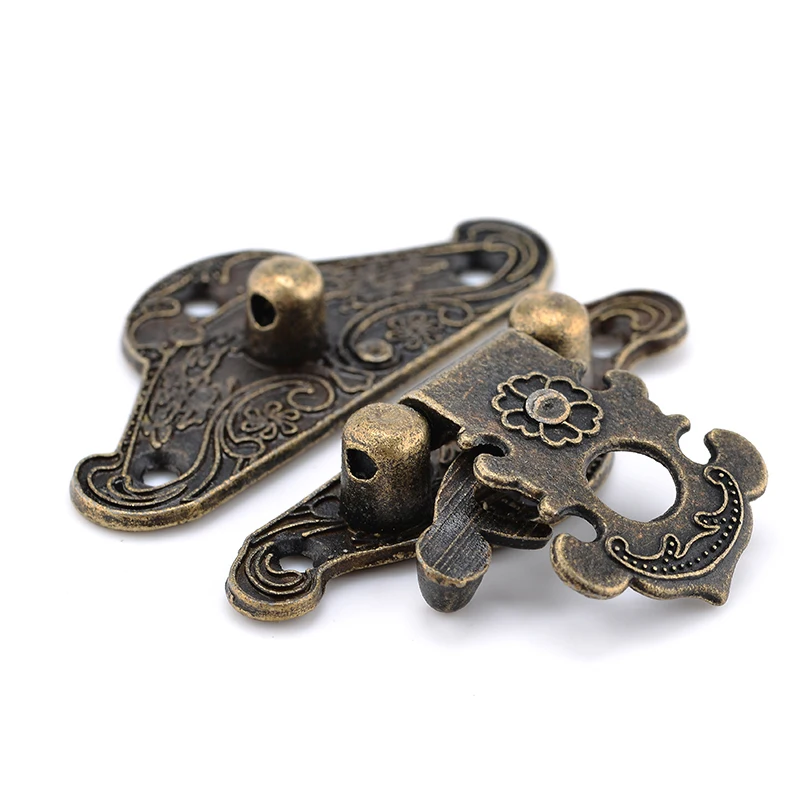Antique Bronze Lock Jewelry Wooden Box Hasps Drawer Latches Suitcases Latch Buckle Clasp Zinc Alloy For Box Accessories