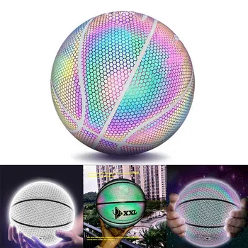 

High Quality Glowing Reflective Basketball Luminous Lighted Glow Basketball for Night Game M88