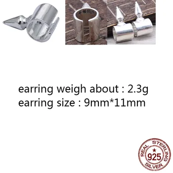 

E17 S925 sterling silver earrings personality retro punk hip-hop style willow nail letters ear clip shape popular jewelry hot