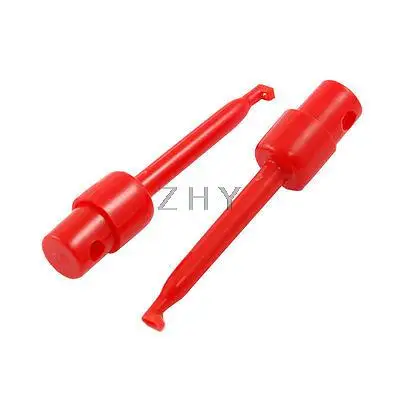 

10 Pcs Plastic Test Hook Clip Case Red 2.2" for Multimeter Lead