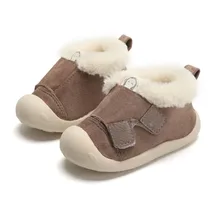 Детская обувь для малышей; Детские зимние теплые ботинки; обувь с толстой подошвой из плюша для мальчиков и девочек; зимние ботинки; обувь