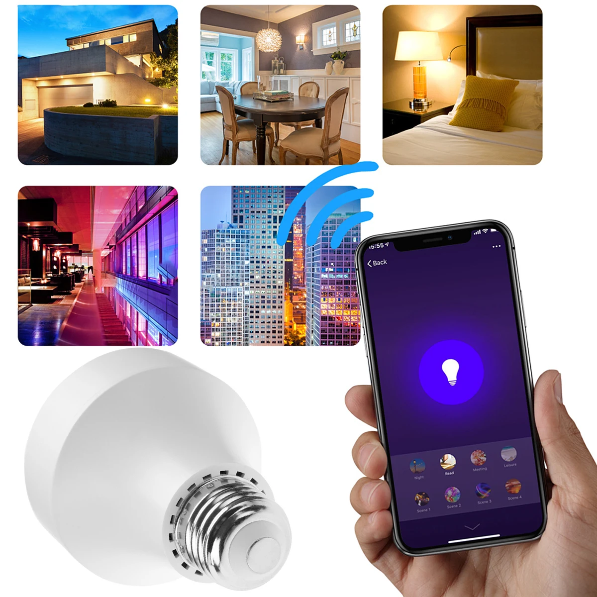 Wifi-патрон, Умный Свет адаптер для лампового разъема E27 E26 Wifi умный держатель лампы работает с дома/Alexa/IFTTT