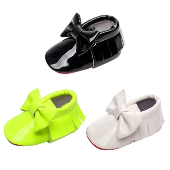 

Newborn Baby Boys Girls Bow Tassel Anti-Slip Fashion First Walkers Shoes Infant Toddler Soft Soled PU Crib Shoes 0-24M Sets Sale