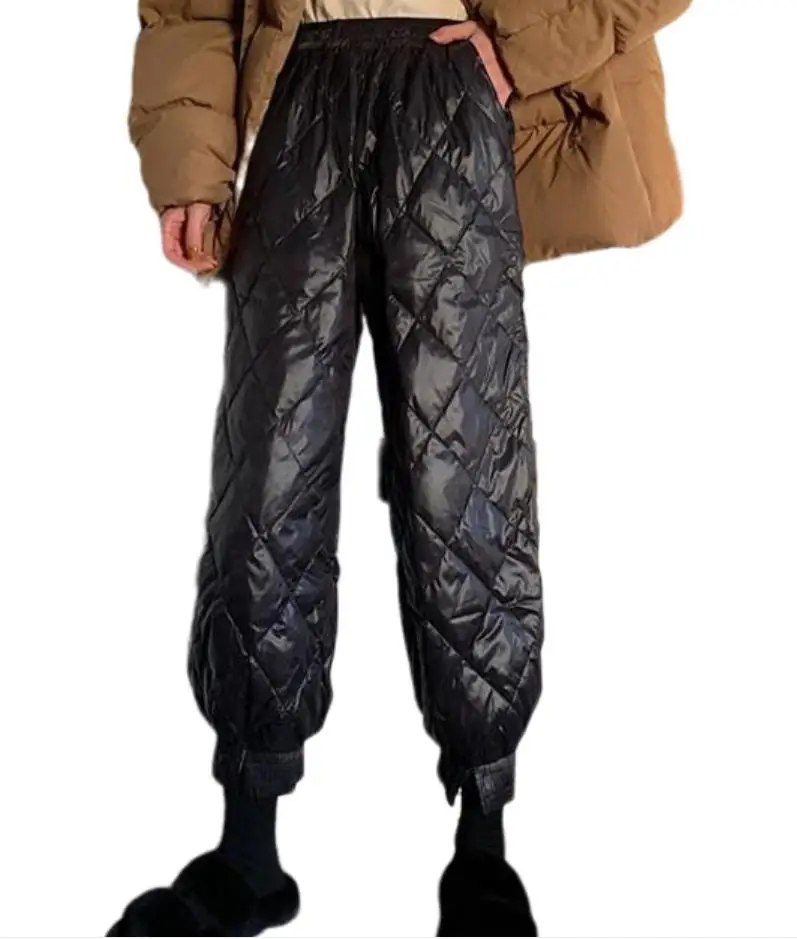 

Хлопковые пуховые брюки, зимние брюки, женские пуховые плотные теплые брюки, брюки для женщин