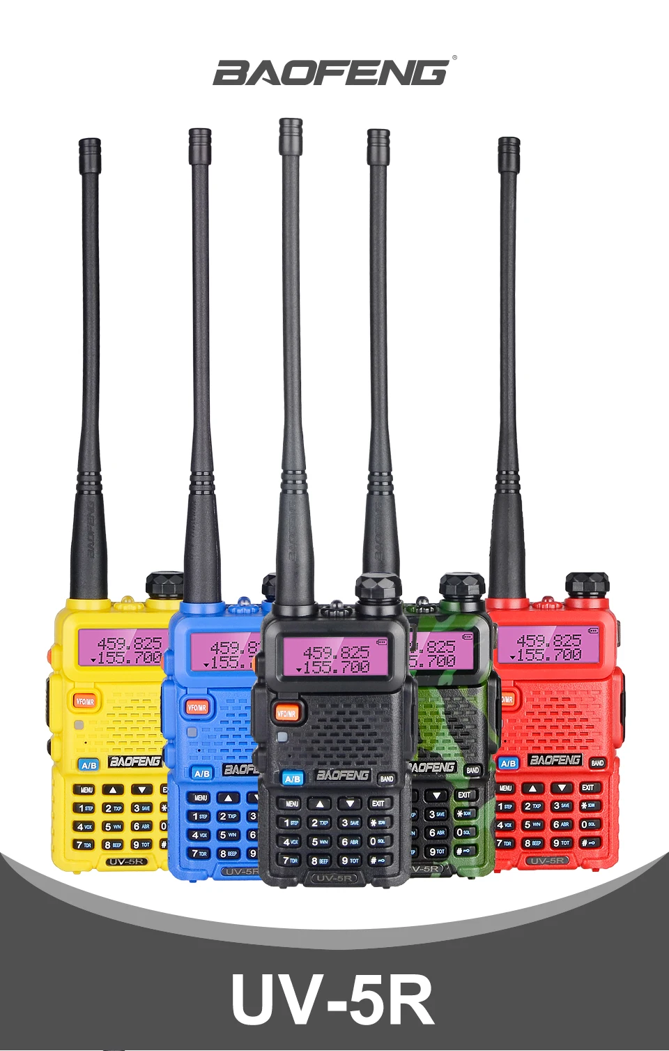 Baofeng UV-5R иди и болтай Walkie Talkie двухдиапазонный VHF/UHF приемно-передающая радиоустановка 10 км Охота сертификатом от сертификационной любительская радиостанция UV5R Портативный секс передатчик
