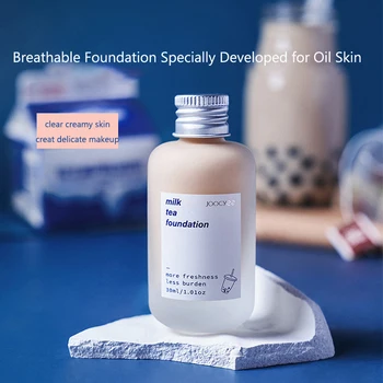 

Joocyee Milk Tea Liquid Foundation Waterproof and Long-lasting Full Coverage Oil Control Makeup Base Moisturizing Foundation