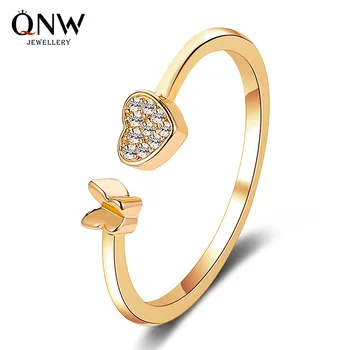 

Korean-style New Style Hand Jewelry Sweet Versatile Heart Butterfly Ring Adjustable Ring Girl'S Forefinger Adjustable Rings