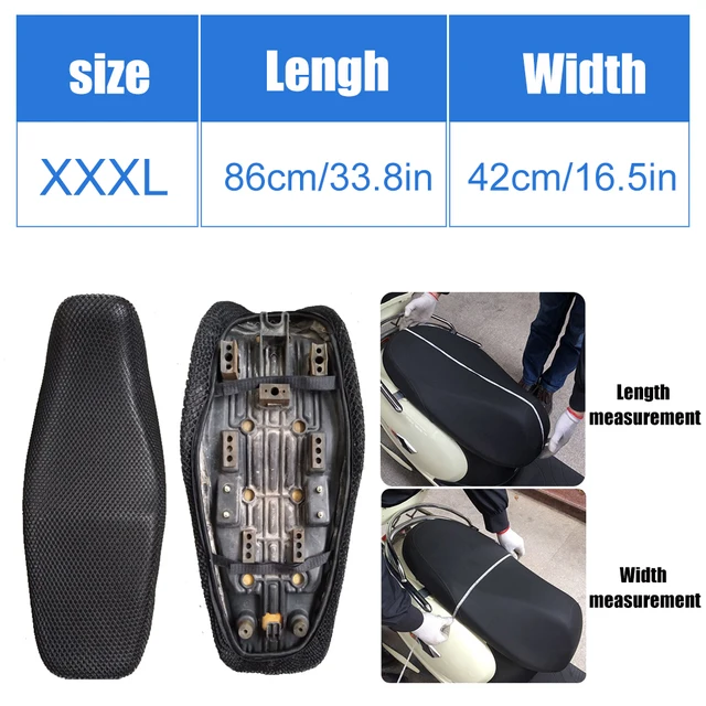 DSYCAR 1Pcs Anti-Slip 3D Mesh Fabric Seat Cover Breathable Waterproof Motorcycle Motorbike Scooter Seat Covers Cushion S-XXXXXL XXXL