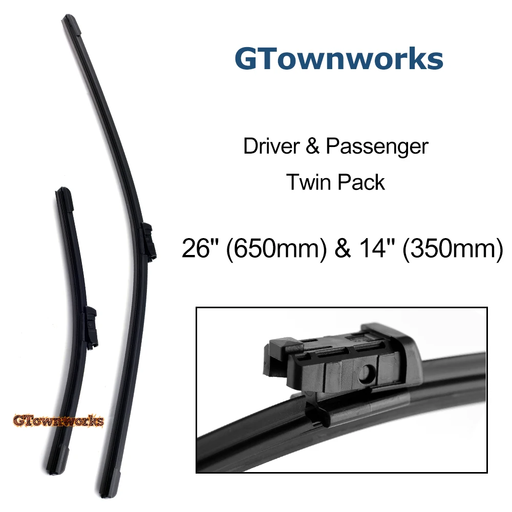 

Wiper Blades For Renault Captur Kaptur SUV 2016 2017 2018 2019 Front Windshield Rubber Wipers 26'' 14''