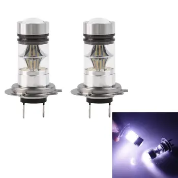 

2017 New H1 H3 H7 6000K 100W LED 20-SMD Chips Projector Fog Driving DRL Light Bulbs HID White Wholesale Fog light