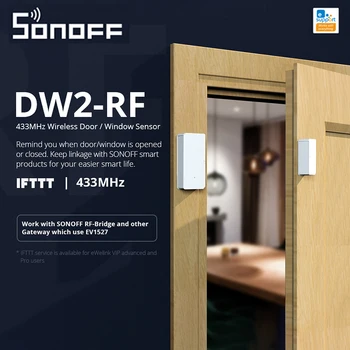 

SONOFF DW1-RF 433MHz Smart Door And Window Sensor Wireless Alarm Infrared Sensor Work With Smart Home Assistant IFTTT