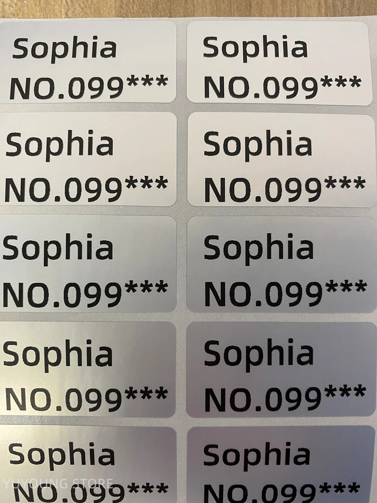 

30/60/100Pcs Silver Color Name Stickers Waterproof Customize Office Tag Personalized Labels Stationery Water Bottle Lunch Box T4