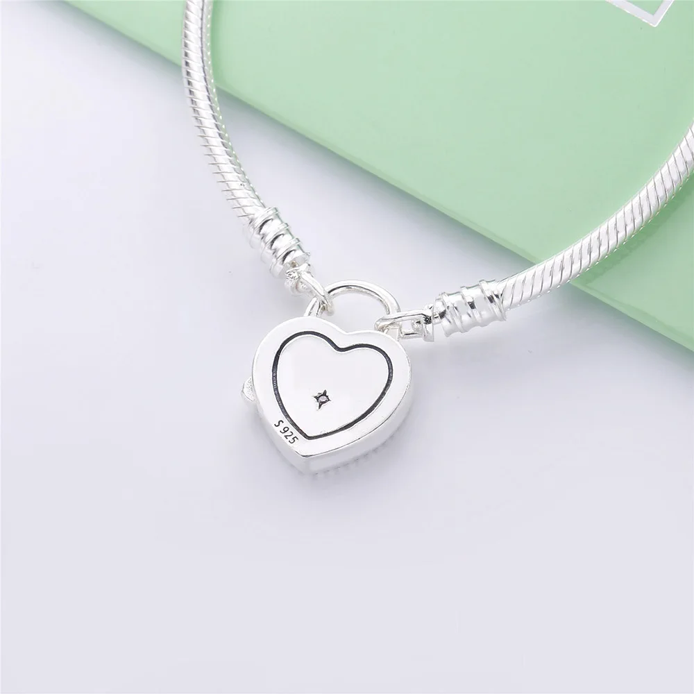 New 925 Sterling Silver Fantasyland Castle Bracelet Heart Clasp Fit Beads Pendant Female Birthday Gift