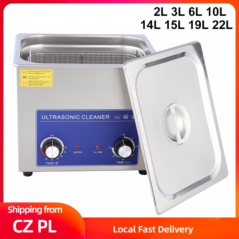 2/3/6/10/14/15/19/22L Ultrasonic Cleaner Jewelry Glasses Ultrasound Cleaning Machine Heated Timming Ultra Sonic Cleaner EU Plug