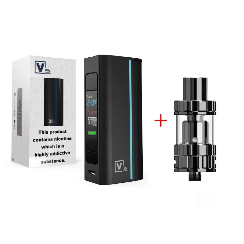 Black Подарок на бретелях! Vapor MOVE 2 Bypass 240 Вт мод контроль температуры коробка мод Fit 510 поток бак Vape электронная сигарета испаритель - Цвет: Black