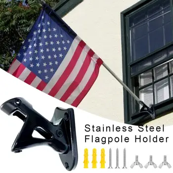 

Flagpole Wall Mount 2 Angle Flag Pole Holder Mounting Flagpole Windsock Base Aluminium Alloy White Multipurpose Bracket Flag