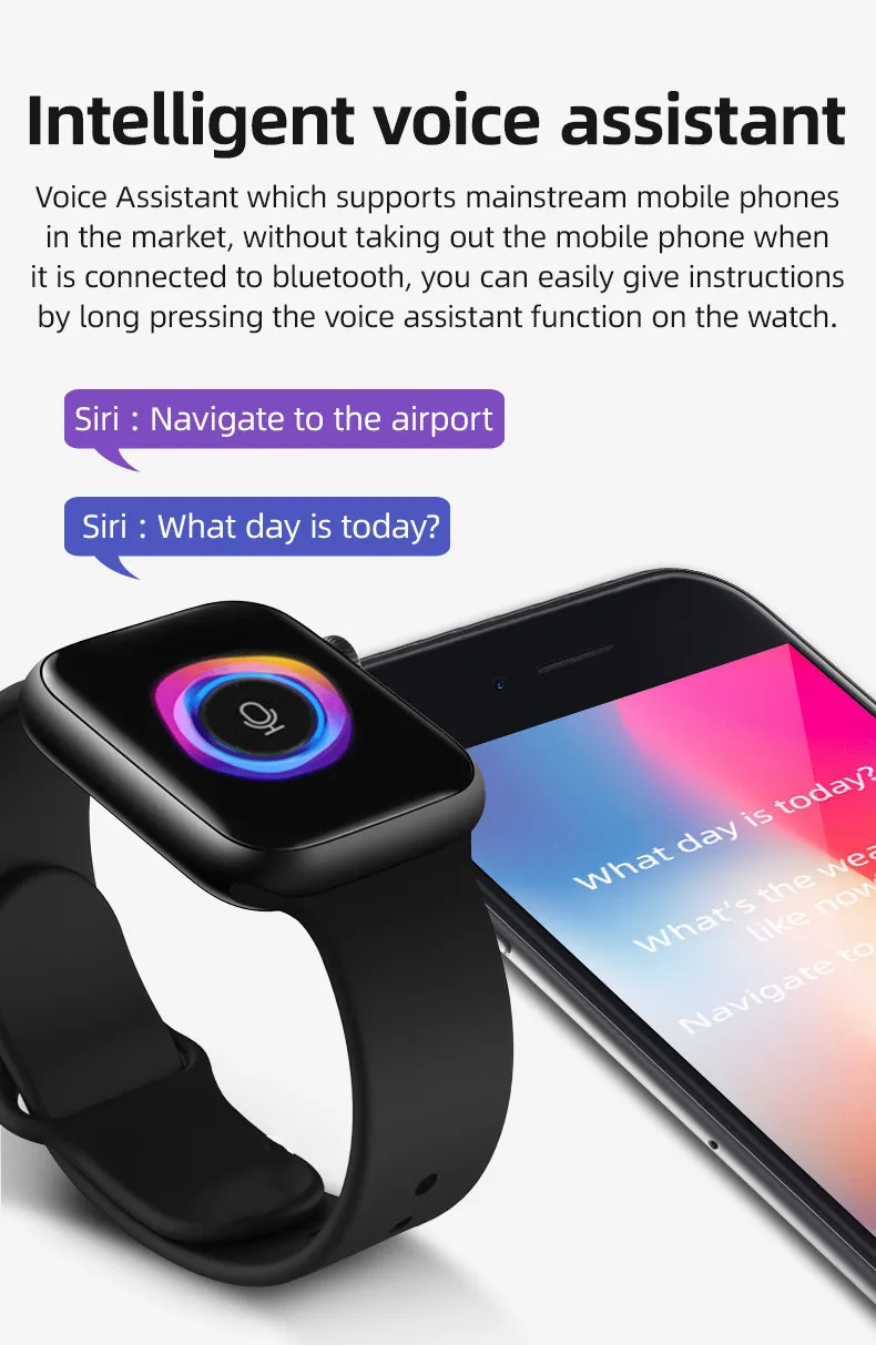 YLW T500 Plus Smart Watch Men Women Bluethooth Call Full Touch Screen Waterproof Heart Rate Smartwatch For Android IOS Phone