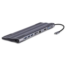 USB C концентратор для USB3.0 TF SD ридер HDMI VGA RJ45 3,5 аудио мини DP док-станция для MacBook Pro USB-C type C 10 портов USB C концентратор