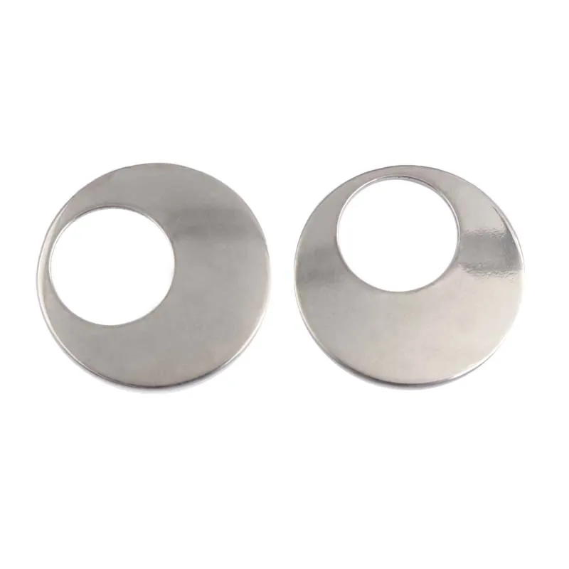 10PcsCircleEarringConnectorsStainlessSteelMetalHollowRound