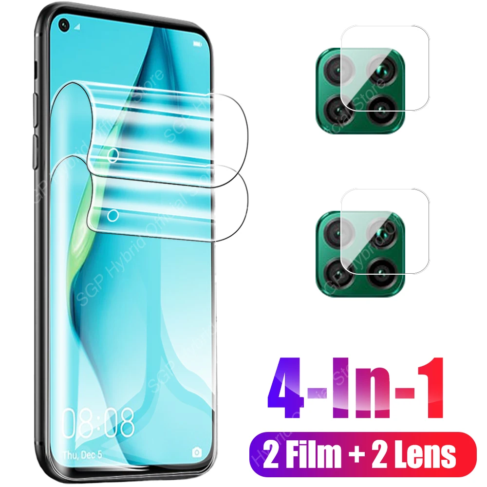 4в1 Защитная Гидрогелевая пленка для экрана Huawei P40 Lite E P40lite 5G P30 Pro P30lite P 30 40 Plus