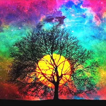 

Hot New 5D Diamond Embroidery Kits Cross-Stitch Season Trees Sunset Home Decor Diamond Painting Mosaic DIY Pcitures 30*30CM